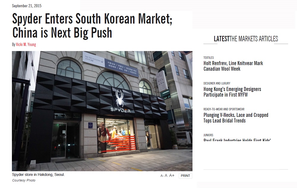 우먼스 웨어 데일리 WWD, ‘스파이더’를 통해 바라본 한국 시장의 가능성