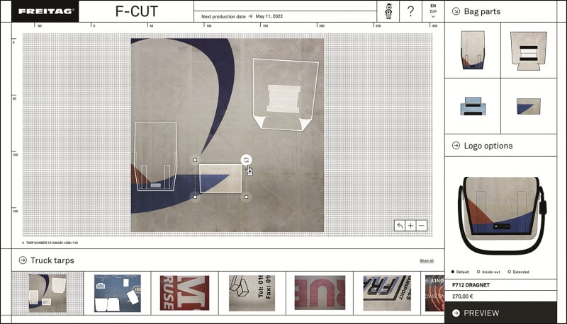 프라이탁, 커스터마이징 가능한 플랫폼 ‘F-Cut’ 론칭 | 1