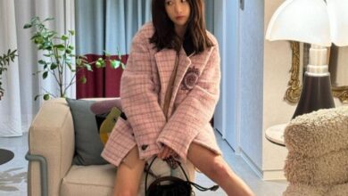 기은세사복패션기은세핑크코트스타일링